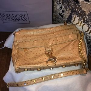 Rebecca Minkoff mac crossbody beige & gold ostrich